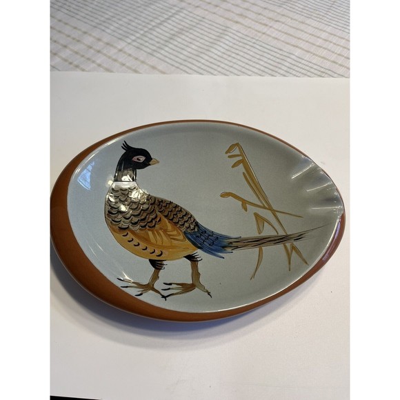 STANGL POTTERY #3926C SPORTSMAN SERIES PHEASANT OVAL 10 3/4" CIGAR ASHTRAY 1950 - Picture 3 of 16